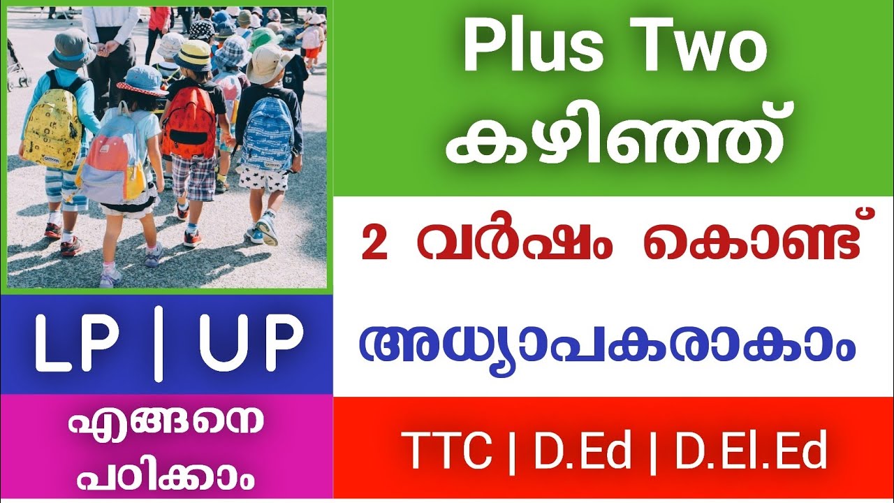പ്ലസ്ടു കഴിഞ്ഞ് 2 വർഷം കൊണ്ട് അധ്യാപകരാകാം 